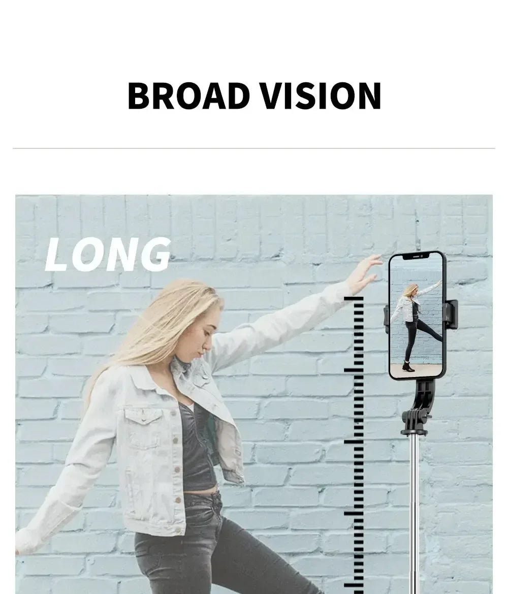 Wireless Selfie Stick for Smartphone 44 Inch Tripod with Bluetooth Remote Foldable Stand for Vlog Shooting Record
