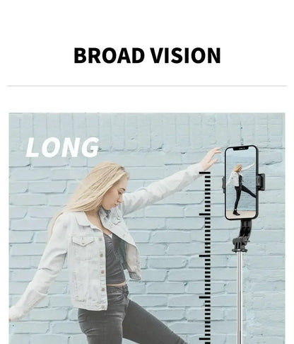 Wireless Selfie Stick for Smartphone 44 Inch Tripod with Bluetooth Remote Foldable Stand for Vlog Shooting Record