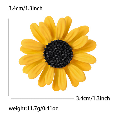 Beaut&Berry Trendy Enamel Daisy Brooches for Women Unisex Plant Sunflower Pins Casual Party Jewelry Accessories Gifts Decoration