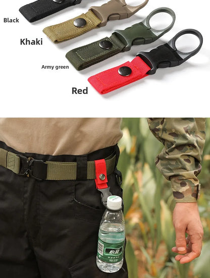 Webbing Water Bottle Holder Climbing Carabiner Belt Backpack Hanger Hooks Clip Multifunction Water Bottle Nylon Buckle Hook Clip