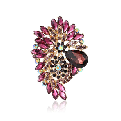 Beaut&Berry Luxury Large Crystal Glass Brooches for Women Rhinestone Pins Friends Party Gifts Banquet Jewellery Accessories