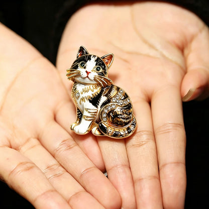 Baroque Luxury Cartoon Cat Animal Design Brooches for Men and Women, Jewelry, Fashion Accessories, Wedding, Holiday, Party Gifts