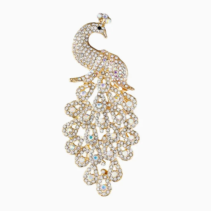 Exquisite Colorful Peacock Rhinestone Brooch Animal Lapel Pin Suit Coat Dress Fashion Jewelry Accessories Gifts