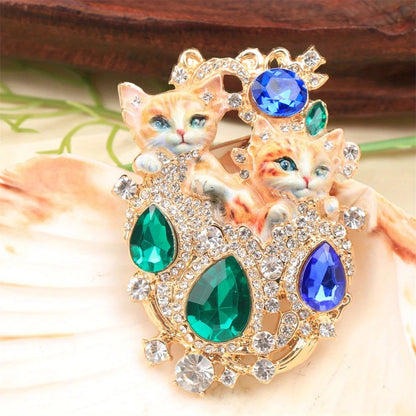 Baroque Vintage Cat Animal Design Men's Women's Brooch Pin，Jewelry Accessories, Wedding Holiday Party Couple Surprise Gift