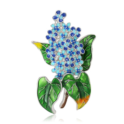 Beaut&Berry Luxury Enamel Hyacinth Brooches for Women Unisex Plant Pins Casual Party Jewelry Accessories Gifts Decoration