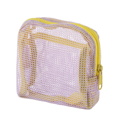 Fashion Dopamine Color Storage Bag Large Capacity Candy Color Mesh Cosmetic Bag Toiletry Make Up Case