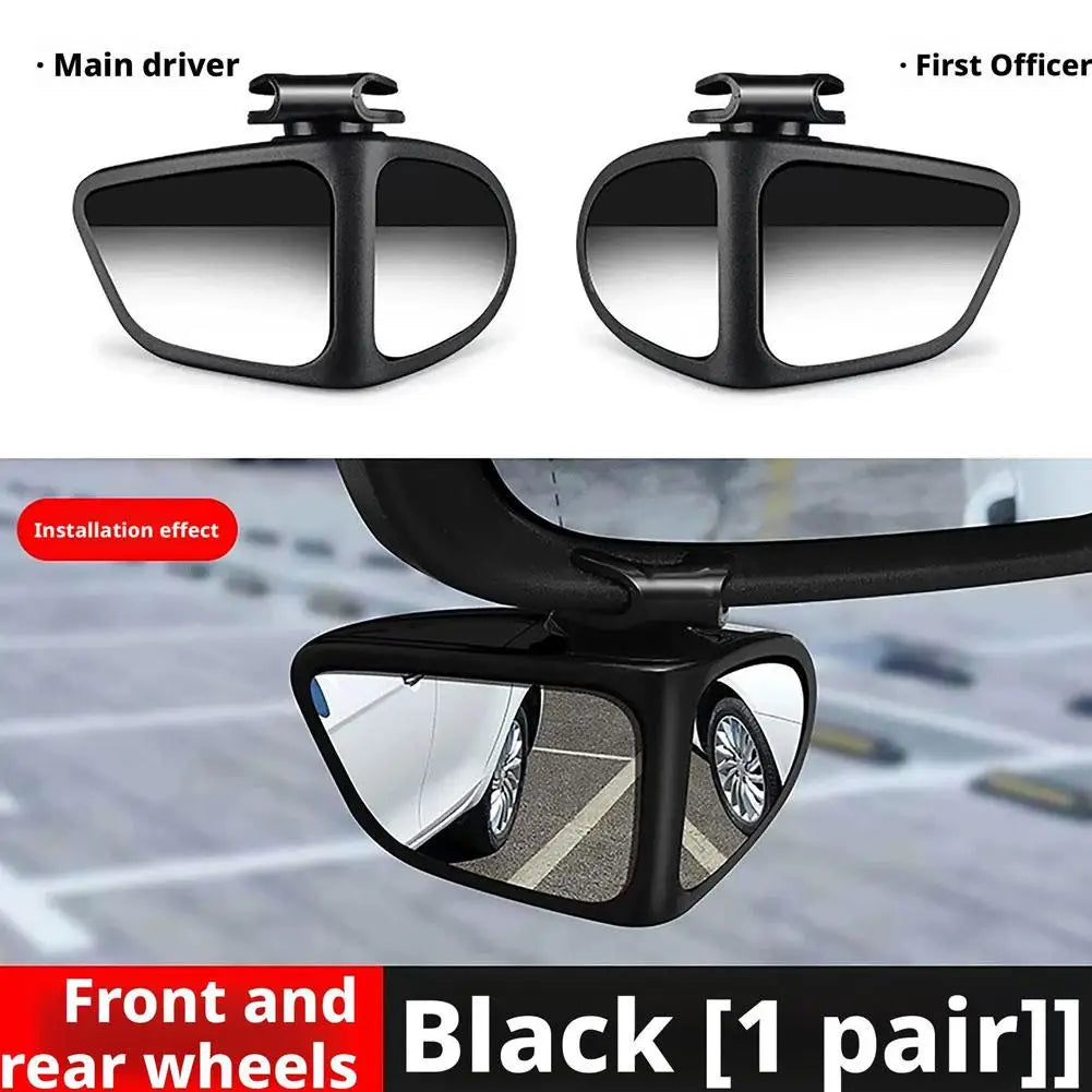 2pcs Universal Blind Spot Mirrors 360° Adjustable Wide-Angle View HD Side Rear Rearview Mirror Auto Auxiliary Rearview