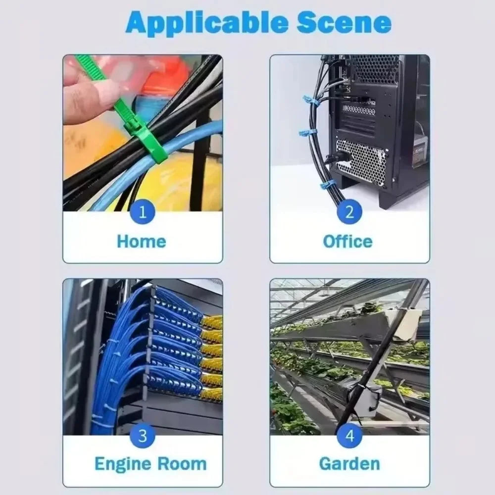 10Pcs Reusable Cable Ties Cable Lock Loop Nylon Ties Removable Recyclable Mixed Colours Black White Cable Ties