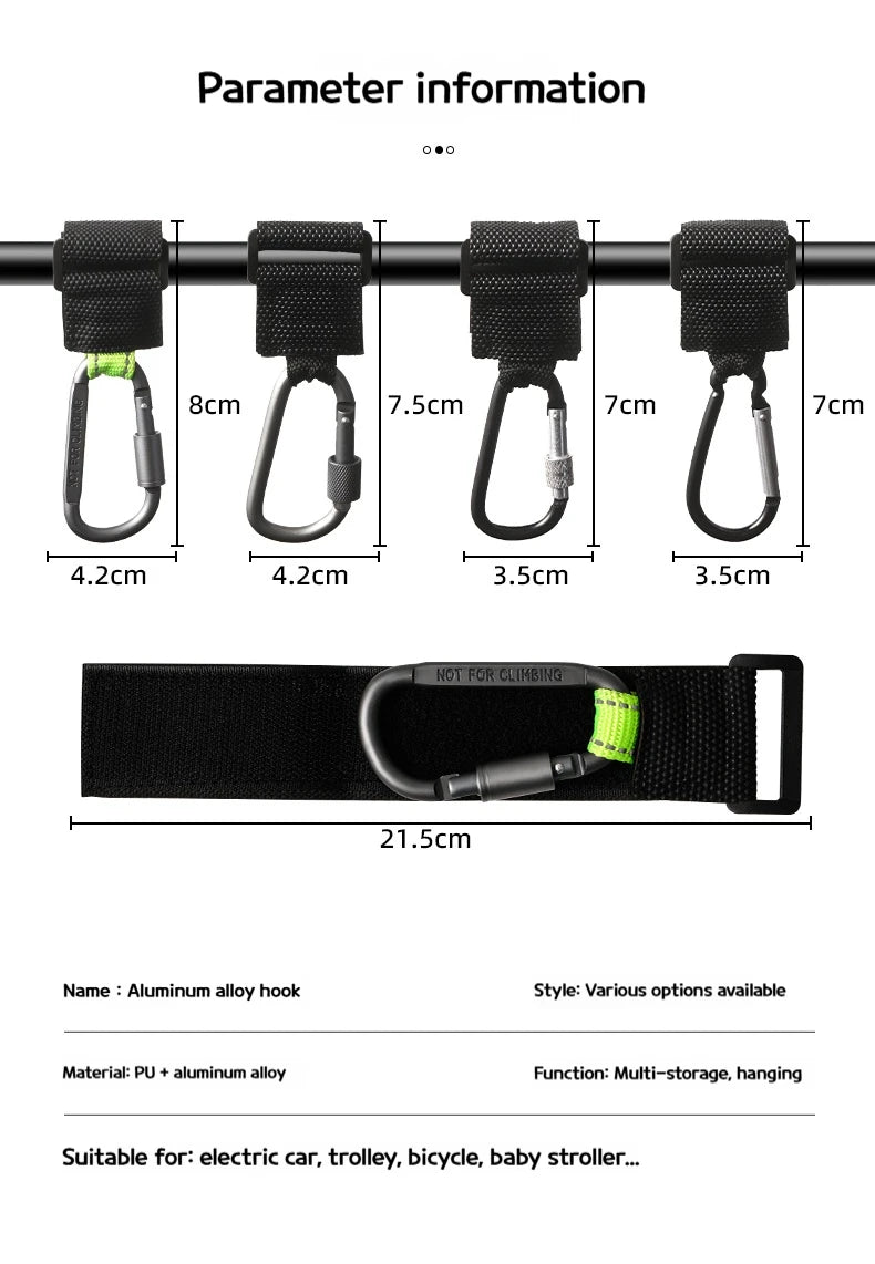 2PCS Heavy Duty Aluminium Alloy Hooks, Multi-functional Solid & Thick for Motorcycle, E-Bike, Scooter & Outdoor Use