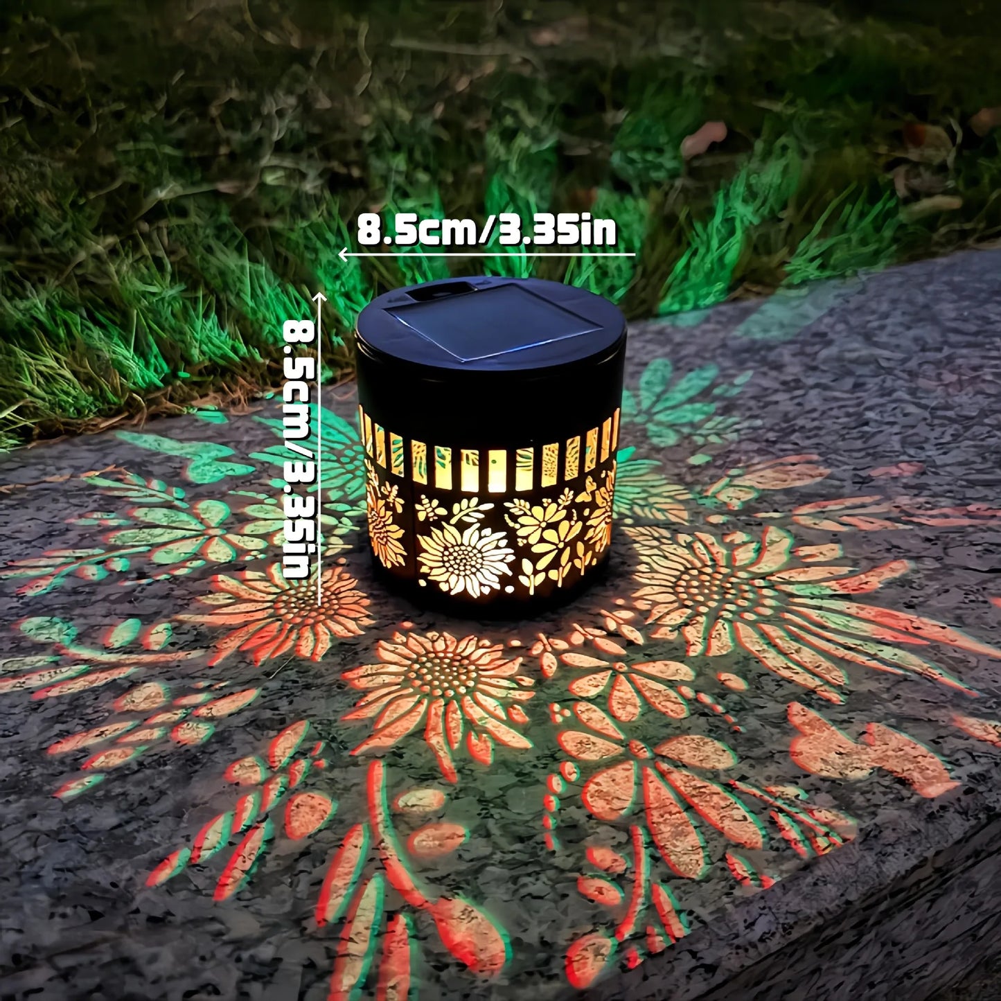 Solar Mandala Sunflower Projector Wall Light Outdoor Garden Decoration Landscape Light for Patio Garden Estate Porch Courtyard