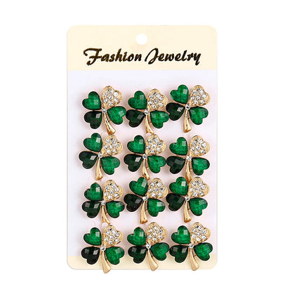 12Pcs/Set Fashion Simple Pearl Flower Brooches Alloy Rhinestone Muslim Bouquet Pin for Women Bridal Shower Party Dress Clothes