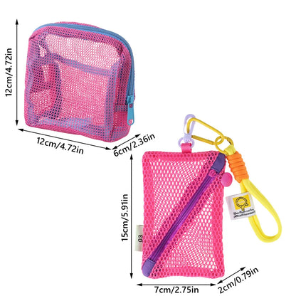 Fashion Dopamine Color Storage Bag Large Capacity Candy Color Mesh Cosmetic Bag Toiletry Make Up Case
