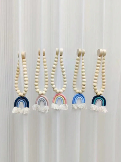 Magnetic Rainbow Curtains Magnetic Clasp Wooden Bead Backing Curtain Decoration Applicable Curtains Bedroom Kitchen Curtains