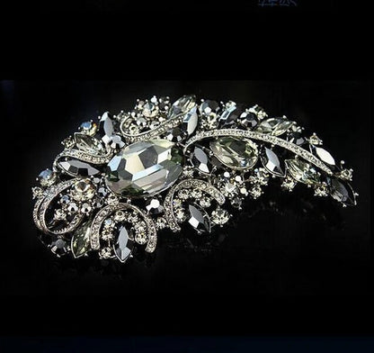 SKEDS Exaggerated Luxury Full Crystal Waterdrop Flower Brooch Pin For Women Men Shining Boutique Decoration Party Wedding Badges