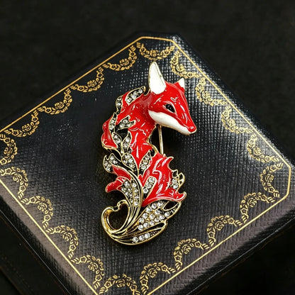 Baroque Luxury Fox Animal-Themed Brooches for Men and Women, Jewelry, Fashion Accessories, and Party Gifts