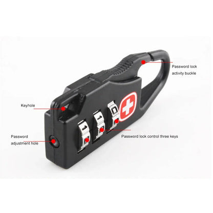 3pcs Outdoor Backpack Handbag Zipper Lock Anti Theft Portable Mini Combination Code Number Lock for Travel Backpack Accessories