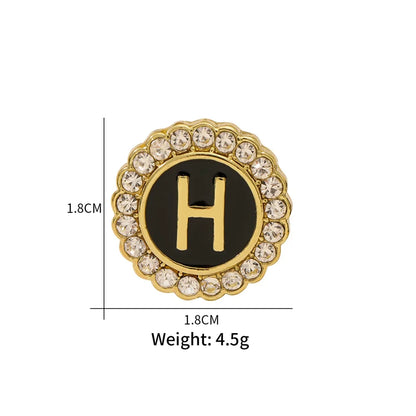 26 English Initials A-Z Brooches Classic Full Around Crystal Golden Alphabet Pins For Women Men Girls Clothes Bag Jewelry Gift