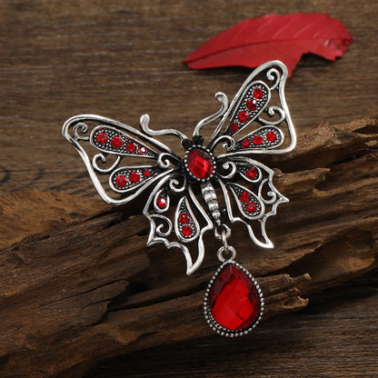 Women  Classic Vintage Luxury Crystal Butterfly Brooches Pins Exquistie Fashion Shiny Rhinestone Insect Series Accessories
