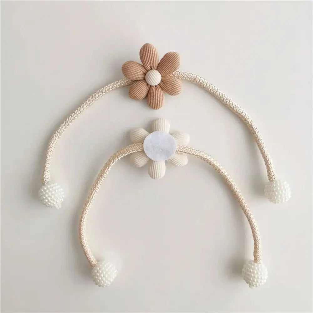 1pc Cute Magnetic Buckle Curtain Buckle Clip Flower Shape Pearl clasp Curtain Tieback Curtain Holders Kids Room