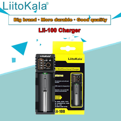 LiitoKala Lii-100B Lii-100 18650 Battery Charger For 26650 16340 RCR123 14500 LiFePO4 1.2V Ni-MH Ni-Cd Smart Charger