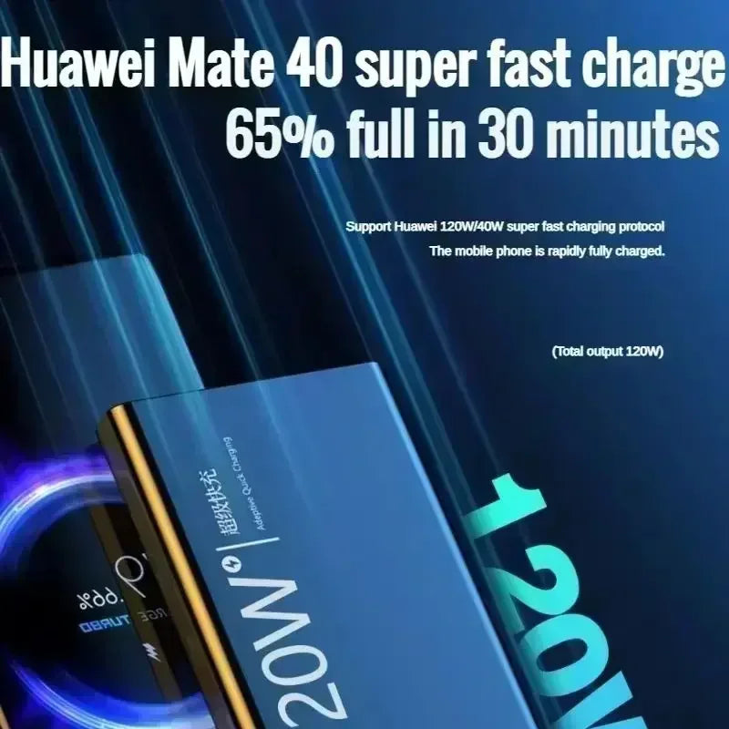 Lenovo 50000mAh 120w Super Fast Charging External Battery Ultra Capacity PowerBank Portable LED Digital Display For IPhone