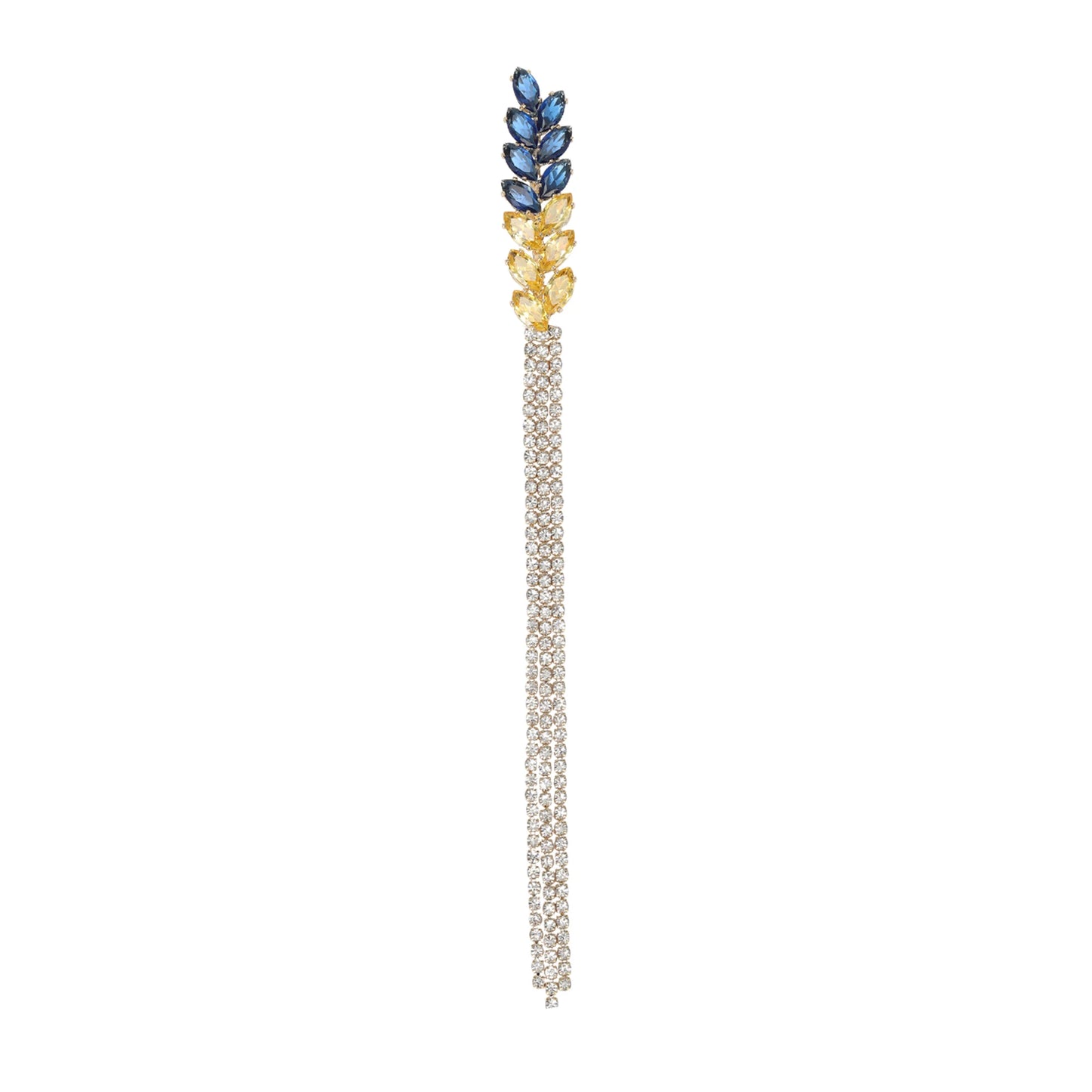 Beaut&Berry Ear of Wheat Brooches for Women Rhinestone Blue and Yellow Plant Pins 5-Color Unisex Casual Accessories Gifts