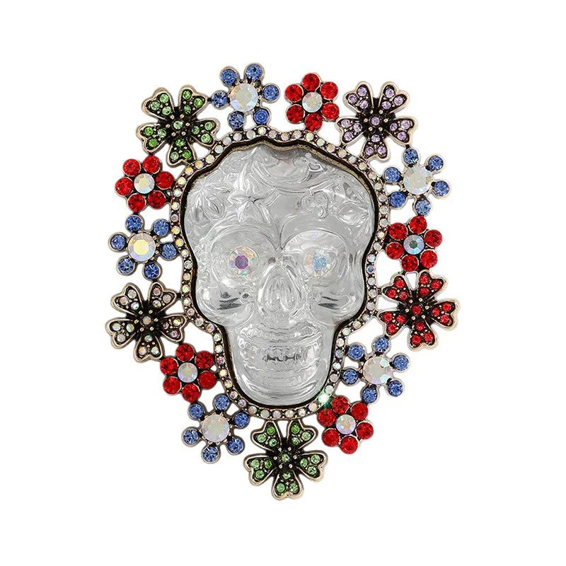 Halloween Sugar Skull Enamel Brooch Gothic Skeleton Pin Pumpkin Ghost Cat Badge for Coat Bag Day of The Dead Jewelry Party Gift