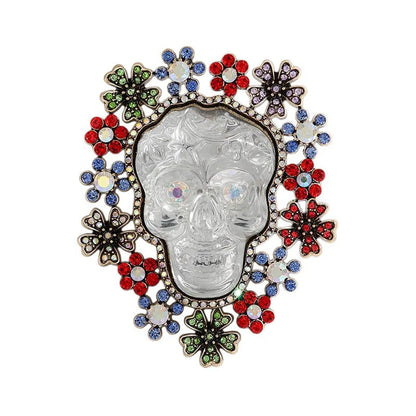Halloween Sugar Skull Enamel Brooch Gothic Skeleton Pin Pumpkin Ghost Cat Badge for Coat Bag Day of The Dead Jewelry Party Gift