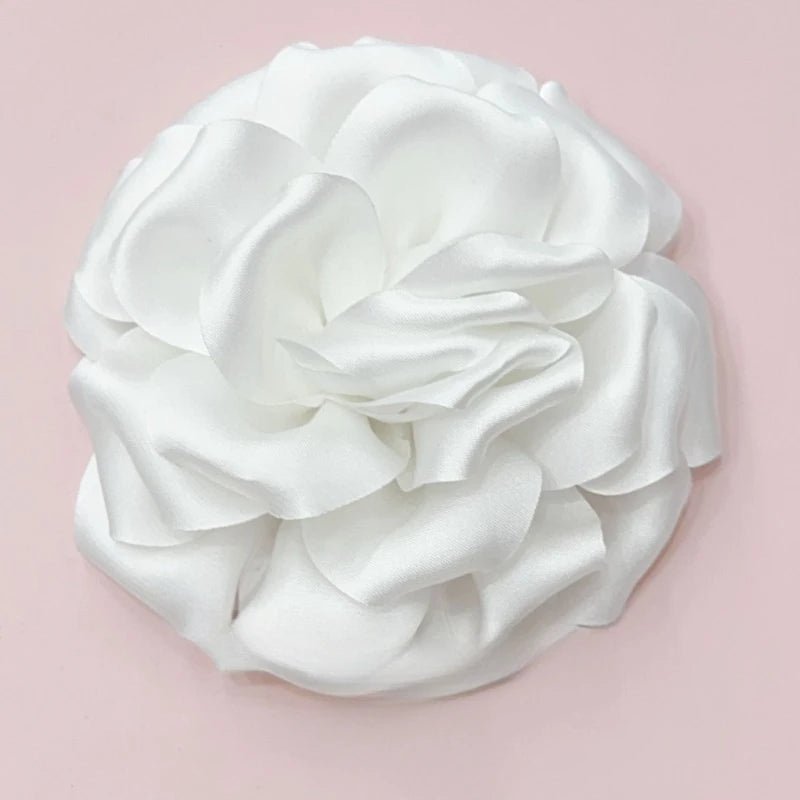 11CM Handmade Fabric Rose Flower Brooch Korean Fashion Corsage Lapel Pins for Women Accessories Wedding Party Jewelry