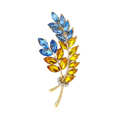 Ukrainian Wheat Brooches for Women Unisex Ukrainian Patriotic Pins Casual Accessories Gifts-Wholesale