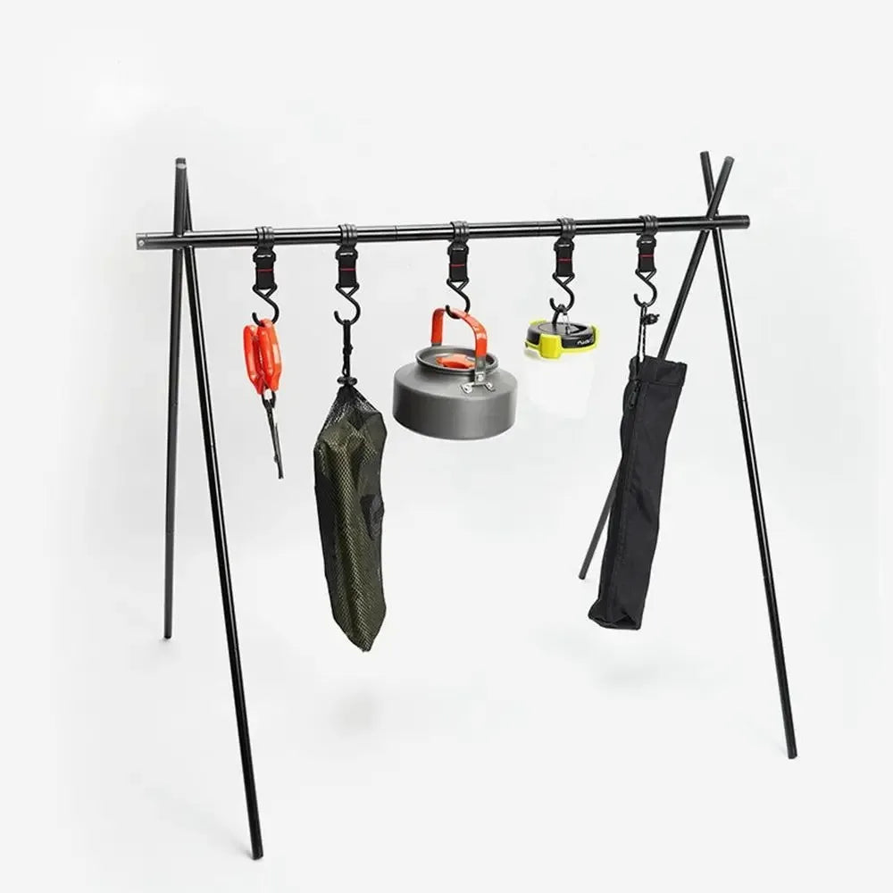 1/5pcs Black Rack Tool Detachable Finishing Hook Pot Pan Hanger Outdoor Camping S-Shaped Hanging Hooks Storage Buckle