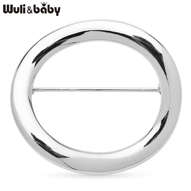 Wuli&baby Alloy Circle Brooches For Women Unisex 2-color Simple Style Party Office Brooch Pins Gifts