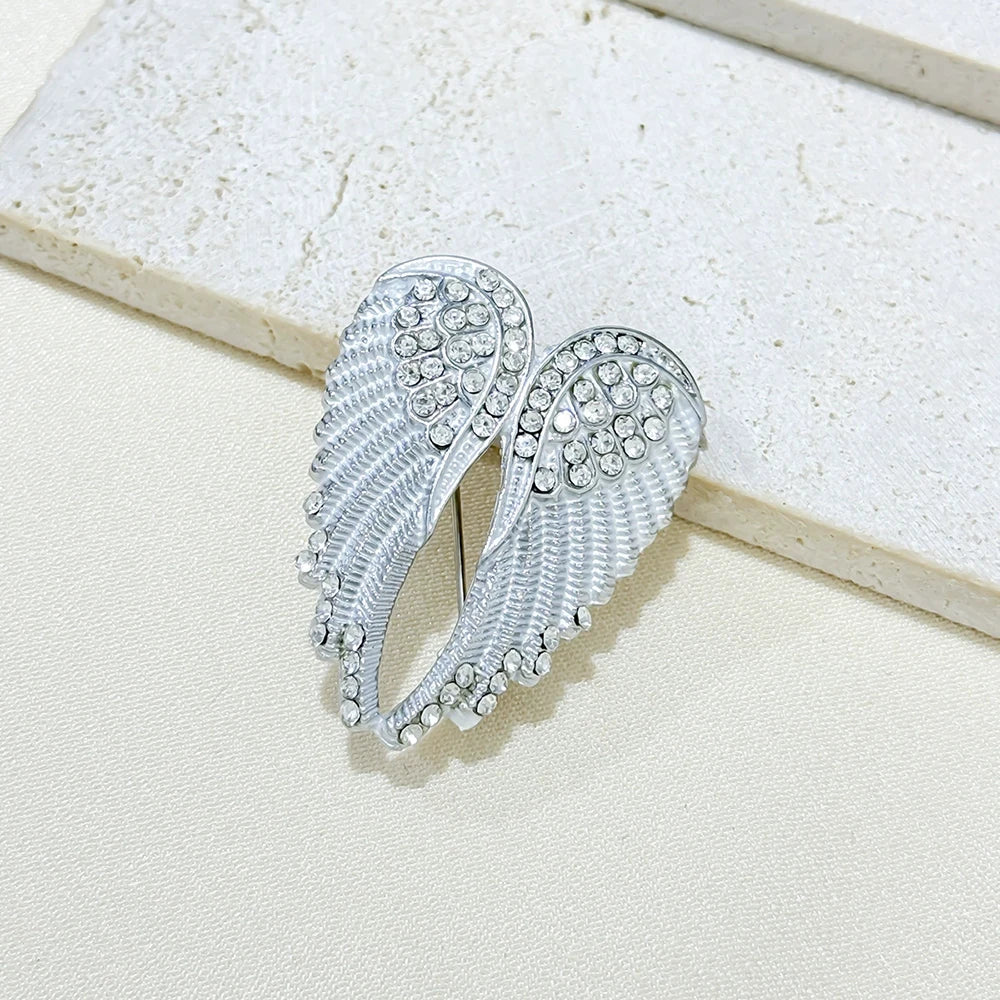 Dark Wing Brooch Personalized Suit Angel Wings Accessory Men's Fashion High-end Inlaid Rhinestones Brooch Chest Flower Jewelry