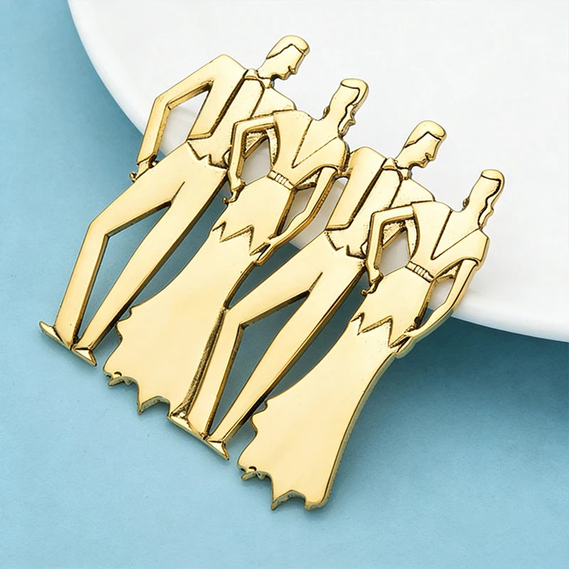Wuli&baby Vintage Dancers Character Brooches For Women Unisex Metal Dancing Men And Ladies Person Party Casual Brooch Pins Gifts