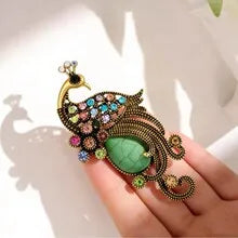 Rhinestone Peacock Brooch for Women Unisex Animal Pins Party Backpack Gifts Jewelry Accessories