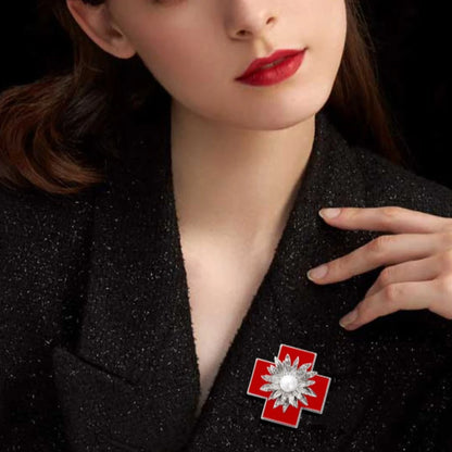 Baroque-Style Luxury Vintage Cross Brooch for Men and Women, Jewelry, Fashion Accessories, Wedding and Party Gifts