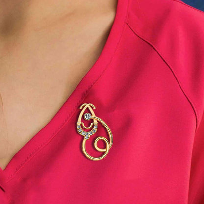Hanreshe Classic Inlaid Crystal Stethoscope Brooch Medical Luxury Lapel Backpack Pins Badge Medicine Jewelry for Doctor Nurse