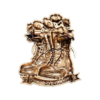 Wuli&baby Flowers Boots Brooches For Women Unisex American US Flag Shoe Party Casual Brooch Pins Gifts