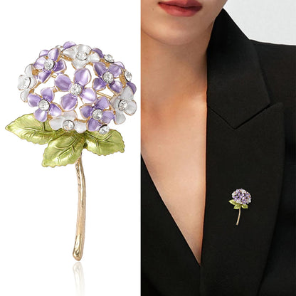 Beaut&Berry Luxury Enamel Flower Brooches for Women Unisex Plant Pins Multi-color Available Casual Party Accessories Gifts