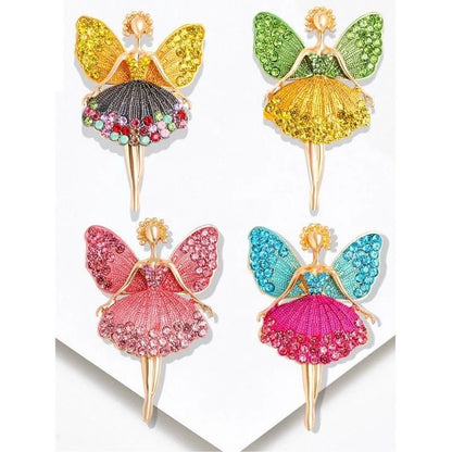 Fashionable and cute angel brooch with full diamond alloy clip