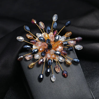 SKEDS 2022 Exquisite Luxury Women Rhinestone Flower Brooch Badges Pearl Crystal Plant Brooches High Quality Retro Pin For Lady