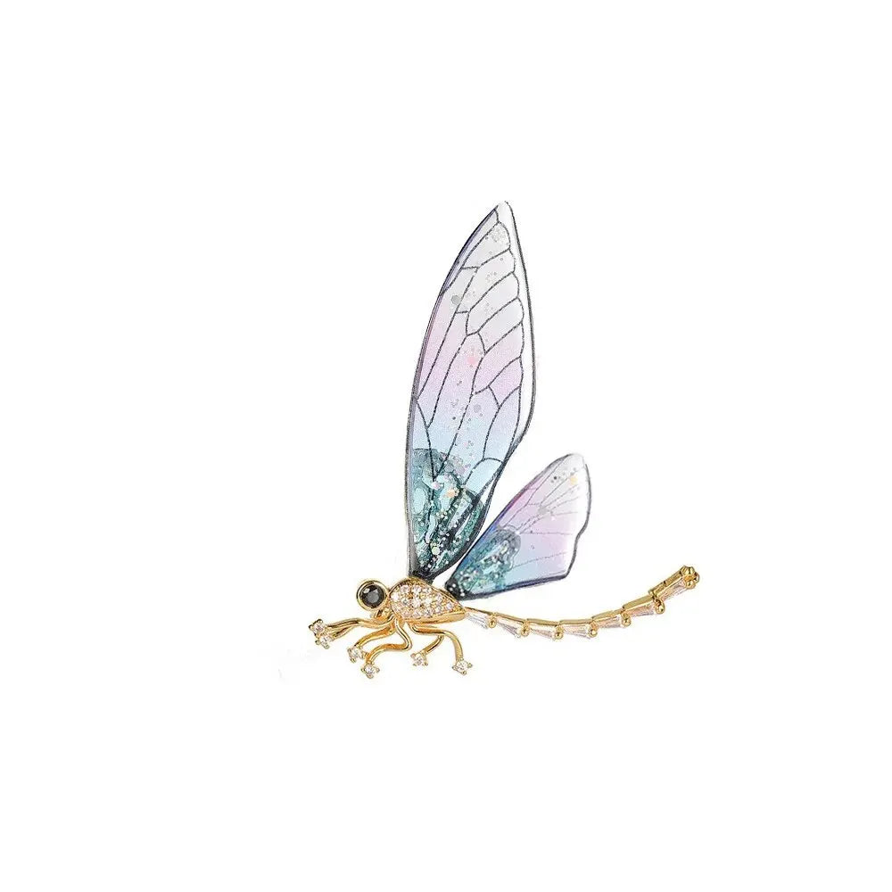 Multicolour Trendy Acrylic Brooches Faery Elf Butterfly Dragonfly For Women Fashion Insect Jewelry For Birthday Party Daily