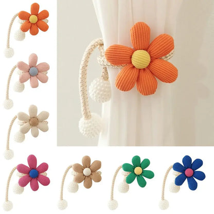 1pc Cute Magnetic Buckle Curtain Buckle Clip Flower Shape Pearl clasp Curtain Tieback Curtain Holders Kids Room