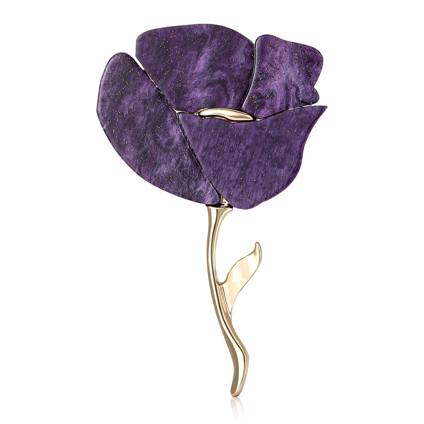 Beaut&Berry Classic Acrylic Rose Brooches for Women Unisex Plant Flower Pins Casual Party Accessories Gifts Friends Decoration