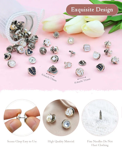 20pcs/Lot Button Brooch Prevent Accidental Exposure Buttons Brooch Badge Cufflinks Button Detachable Buttons Sewing Accessories