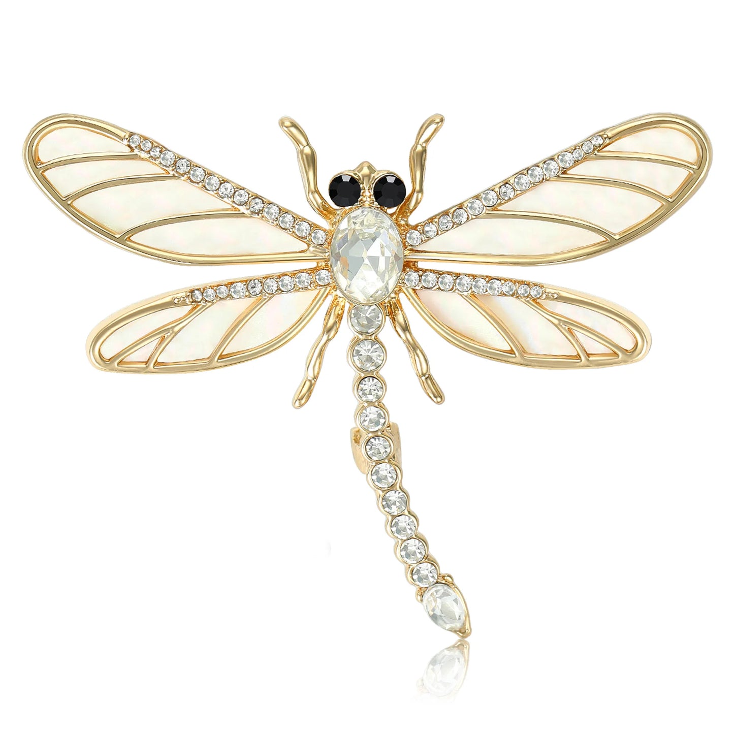 Beaut&Berry Luxury Rhinestone Dragonfly Brooches for Women Unisex Insect Pins Casual Party Jewelry Accessories Gifts Decoration