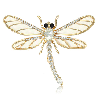 Beaut&Berry Luxury Rhinestone Dragonfly Brooches for Women Unisex Insect Pins Casual Party Jewelry Accessories Gifts Decoration