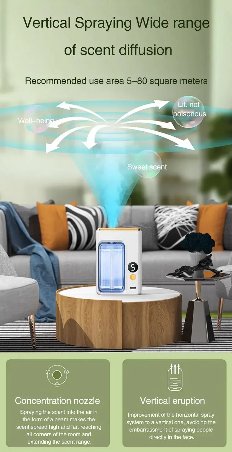 NEW Diffuser Aromatherapy Machine,Wireless Wall Hanging Portable Automatic Fragrance Spray Bathroom Toilet Deodorization