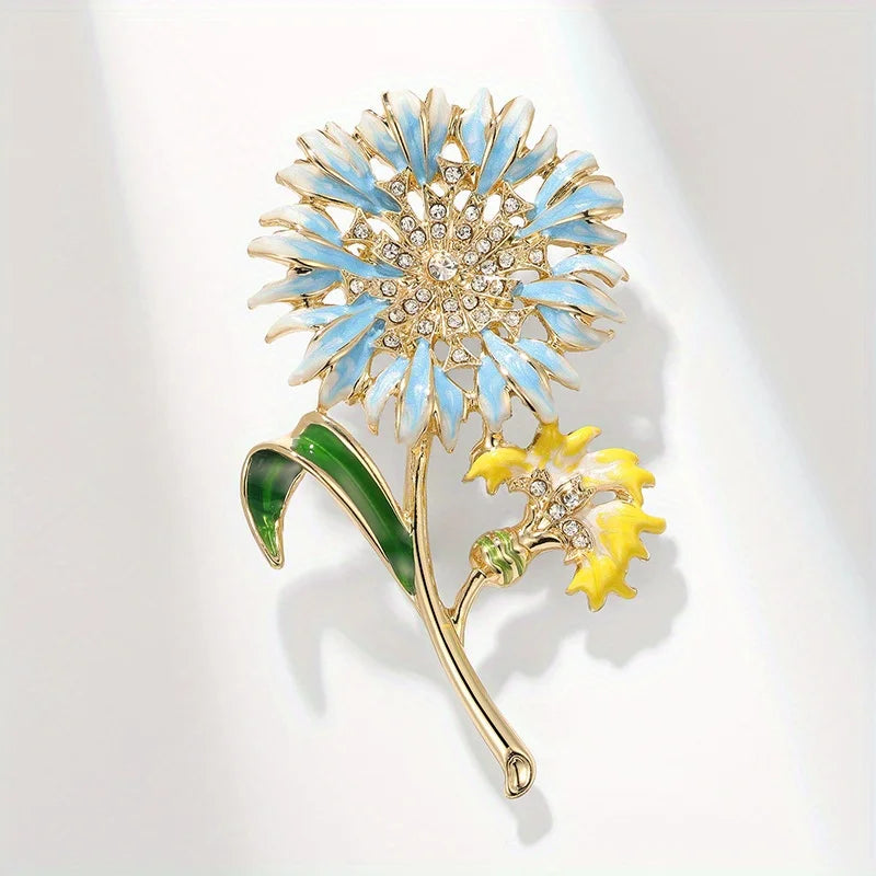 SHMIK High-end Women Girls Fashion Elegant Crystal Daisy Brooch Badges Fashion Exquistie Lady Wedding Party Pin Jewelry Buckles