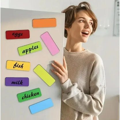 Magnetic Label Stickers Reusable Dry Erase Shelf Tag Stickers DIY Identification Classify Stickers for Stationery Office Storage